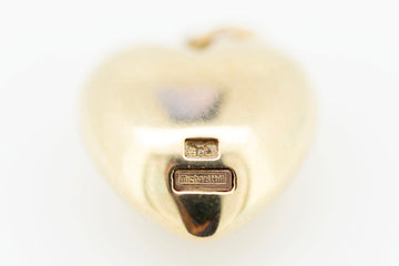 9ct Yellow Gold Hollow Heart Pendant with Heart Shaped Blue Sapphire with Accent Diamonds and Chain #234927