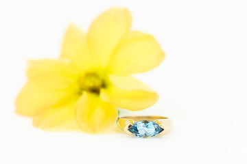 9ct Yellow Gold Unique Setting Blue Topaz #234982