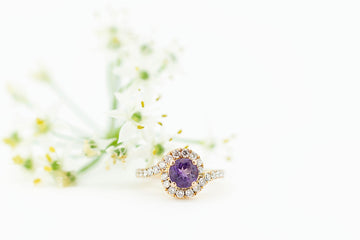 14ct Amethyst and Diamond Ring #26109