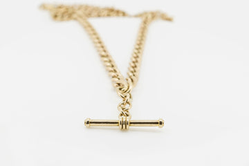 9CT GOLD GRADUATED FOB CHAIN