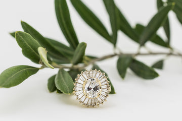 14ct rose gold ring with Cubic zirconia