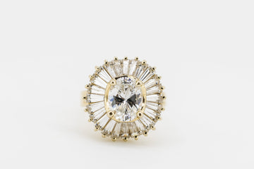 14ct rose gold ring with Cubic zirconia