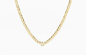 Diamond encased on a solid 9ct gold chain #27367-1