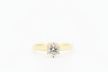 Round brilliant 0.75ct Diamond with Si1 grade set in 18ct yellow gold