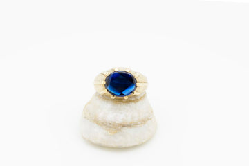 9ct Yellow Gold Cocktail Ring with Blue Sapphire #275230