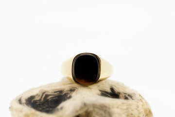 9ct Yellow Gold Black Onyx Men's Signet Ring #275233