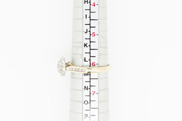 9CT Yellow Gold Halo Ring with Moissanite #27527