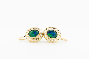 9ct gold and opal earrings custom made #27615