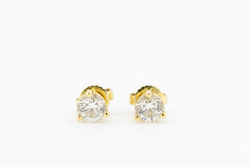 18ct Yellow Gold Diamond Earrings #27645
