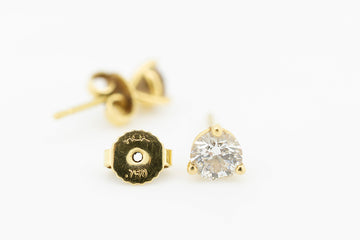 18ct Yellow Gold Diamond Earrings #27645