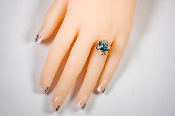 Custom made 14CT GOLD ring WITH BLUE TOPAZ