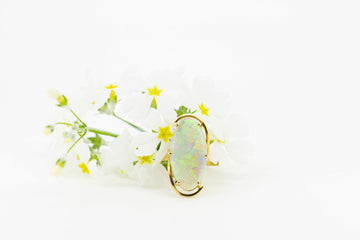 18ct Yellow Gold Ring with Australian Solid Opal #27780-3