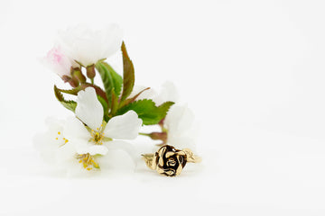 9ct Yellow Gold Custom Hand Made Vintage / Antique Rose Ring #27899-7