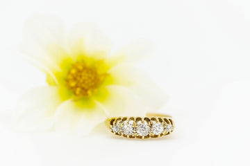 14ct Yellow Gold 5 Diamond Ring #279789