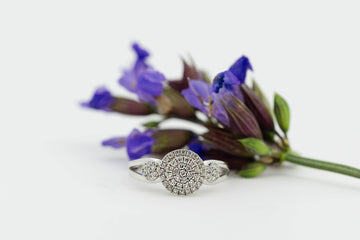 18ct White Gold Halo Diamond Ring #28024