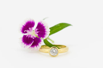 18ct Yellow Gold Cubic Zirconia Solitaire in Bezel Setting #28135-2
