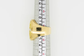 FOUNDRAE BRAND 18ct Yellow Gold North / East /South/ West Signet Ring #28137