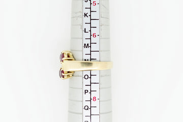 9ct Yellow Gold 8 Rubies and Accent Diamond Ring #28434