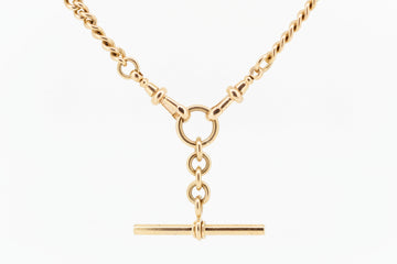 9ct Rose Gold Fob Chain - Each Link Has Hall Mark #28438