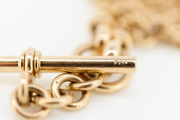 9ct Rose Gold Fob Chain - Each Link Has Hall Mark #28438