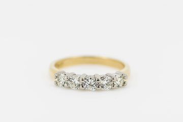 18CT YELLOW GOLD AND WHITE GOLD DIAMOND RING