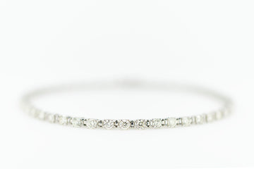 18ct White Gold Diamond Tennis Bracelet  #37548