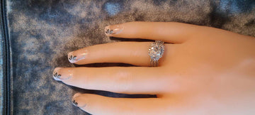 10ct White Gold Square Halo Diamond Ring #27103