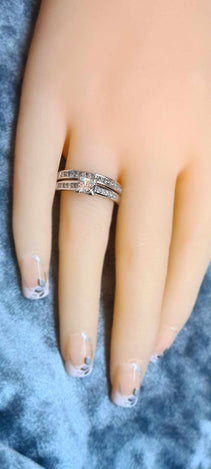 18ct White Gold and Diamond Engagement and Wedding Ring Set #20519