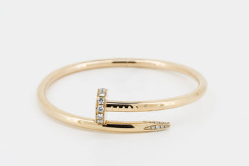 Cartier Estate Juste Un Clou Diamond Nail 18 Karat Yellow Gold Bracelet