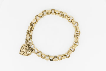 9CT GOLD BRACELET WITH LOVE HEART