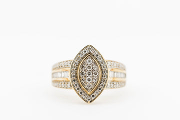9ct Classy Yellow Gold and Diamond Ring