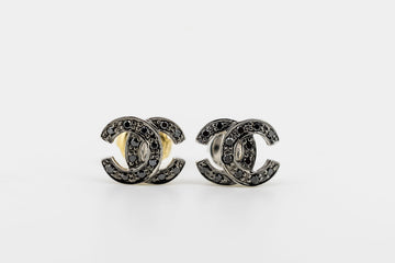 CHANEL EARRINGS IN 18CT WHITE GOLD WITH BLACK DIAMONDS