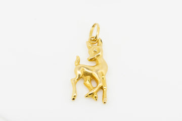 18ct Yellow Gold Cute Deer pendant #DEER