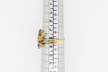 9ct gold multi coloured stone ring