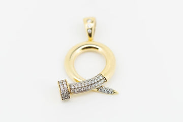 18ct Gold Nail Pendant with Diamonds #27338