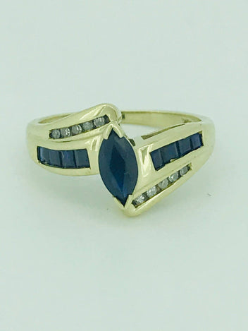 10ct Gold Sapphire and Diamond Ring 1073