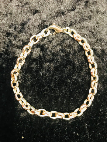 9ct Rose and White Gold Bracelet
