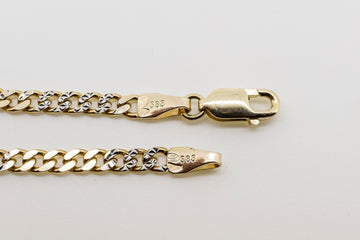 14CT WHITE AND YELLOW GOLD DIAMOND CUT CHAIN