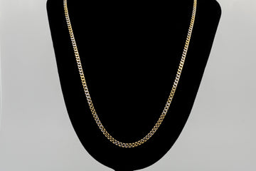 14CT WHITE AND YELLOW GOLD DIAMOND CUT CHAIN