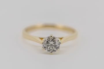 14ct Yellow and White Solid Gold Diamond Ring #25870-81