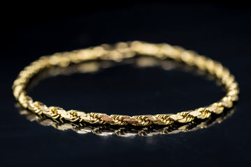 22ct solid yellow gold rope chain bracelet