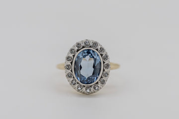 10ct gold with Synthetic blue spinel and white spinel