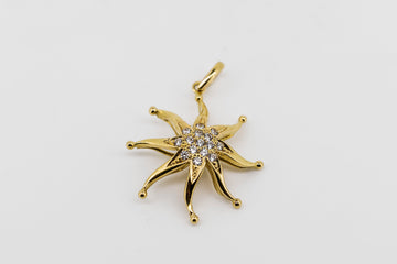 22CT GOLD A DIAMOND STAR PENDANT #3G22CT