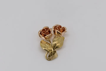 333 8k Yellow and Rose Gold Rose Pendant - Vintage Theodor Klotz Teka #25988-133