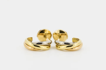 CARTIER TRINITY 18CT WHITE, YELLOW AND ROSE GOLD EARRINGS