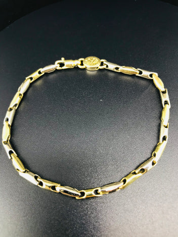 18ct solid white and yellow gold bracelet