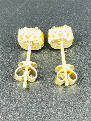 Really Nice 9ct gold earrings with cubic zirconia 1362
