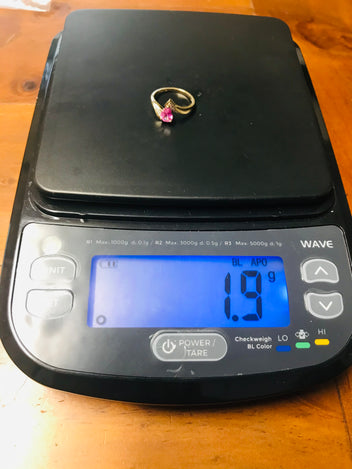 9ct Yellow Gold Pear-Shaped Pink Sapphire and Diamond Ring #25815-5