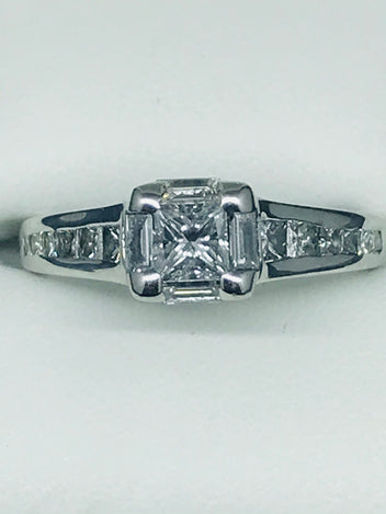 18ct white handmade diamond wedding ring