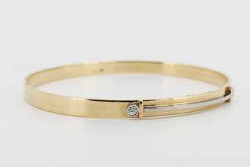 9CT GOLD & PLATINUM BANGLE